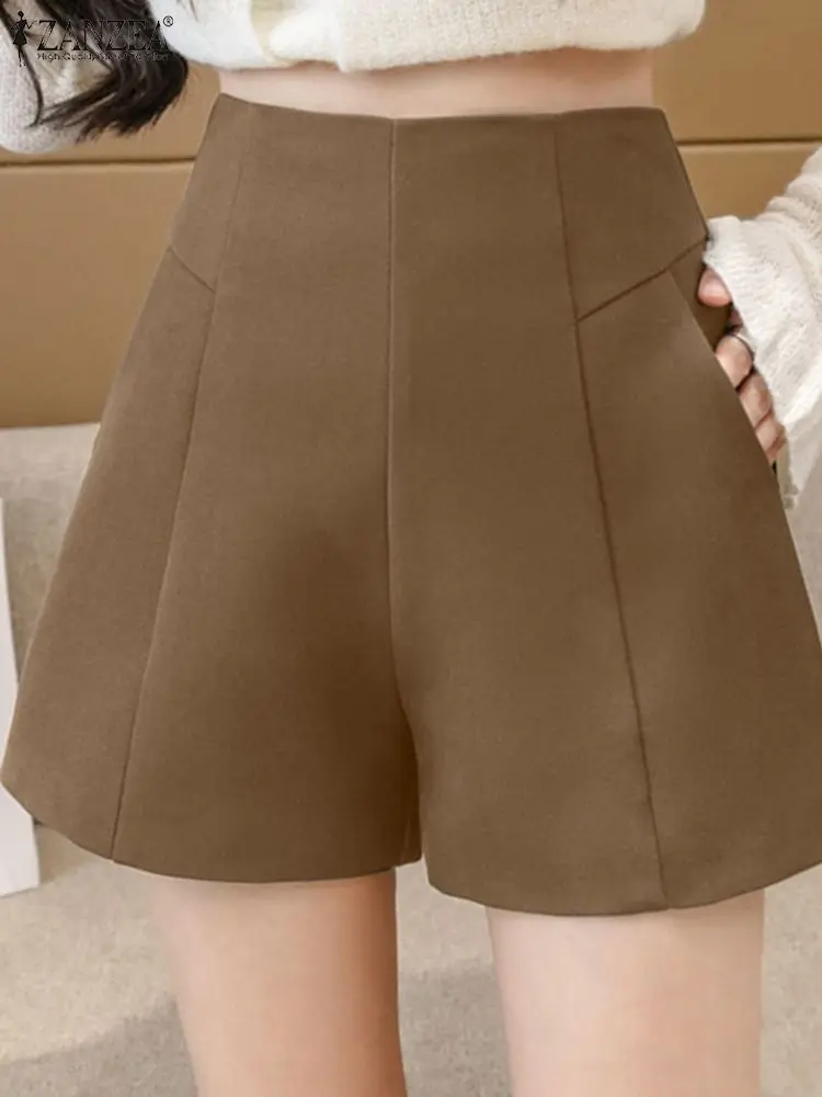 

ZANZEA 2024 Summer Women Shorts Casual Loose Office Pants Korean Fashion High Waist Shorts Vintage Pocket Patchwork Pantalons