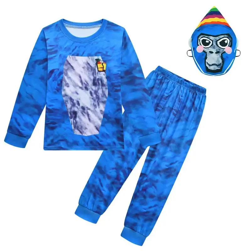 أنيمي تأثيري الأطفال القرد زي VR ألعاب الغوريلا العلامة صبي الفتيات البلوز هوديي السراويل دعوى الاطفال GorillaTag هالوين 72th