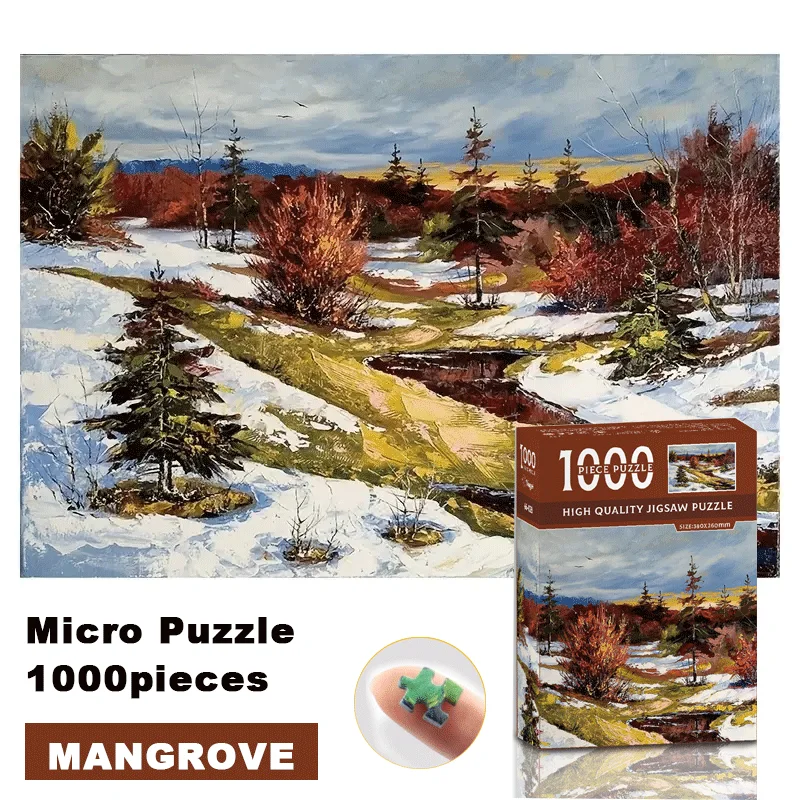 

МИНИ- РАЗМЕР 1000 шт. Пазлы Снежная Красная Дерево Картина Бумажные Пазлы День Благодарения Рождество Новый Год 14,96 × 10,24 В