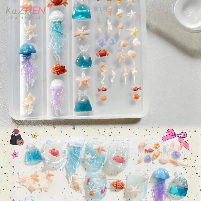 3D Ozean Serie Silikon Nagel F – Art Craft Jellyfish Bewertung und Preis