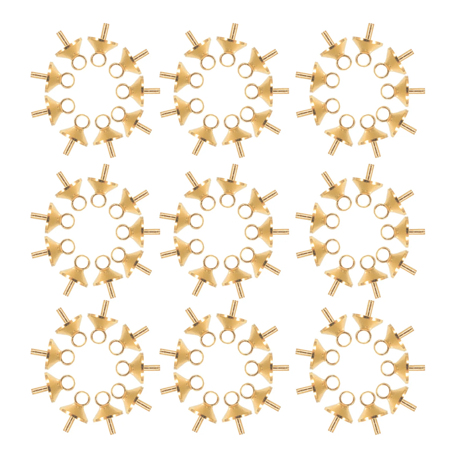 

100Pcs Durable Electroplated Cup Peg Bails Necklace Earring Findings Half Round Design Jewelry Making Supplies