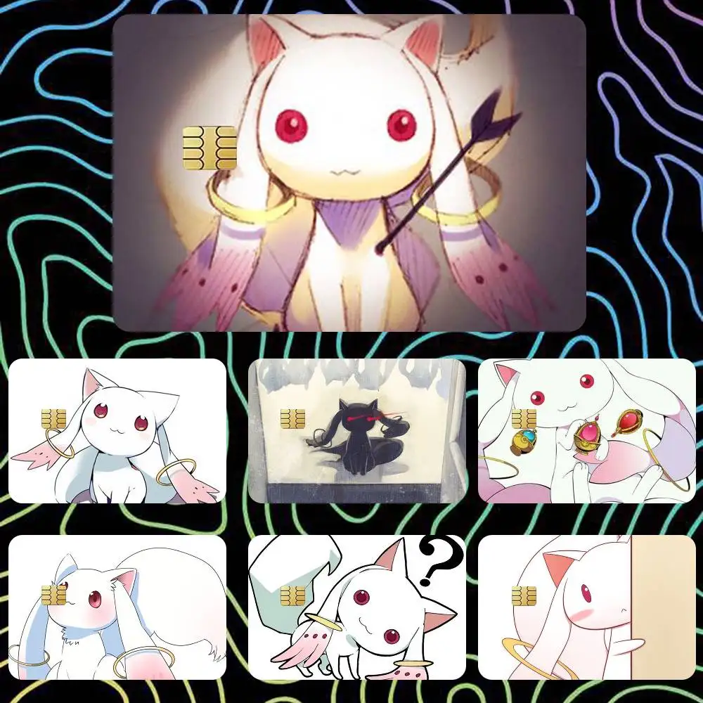 Kyubey Puella Magi Madoka Magica - Adhesivo para Tarjetas de Crédito y Débito, Adhesivos Impermeables
