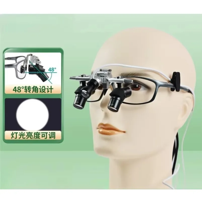 Angle Magnifying Glass 4X/5X/6X Multi Magnification Ergonomic Magnifying Glass with LED Light Diagnosis and Treatment Equipment