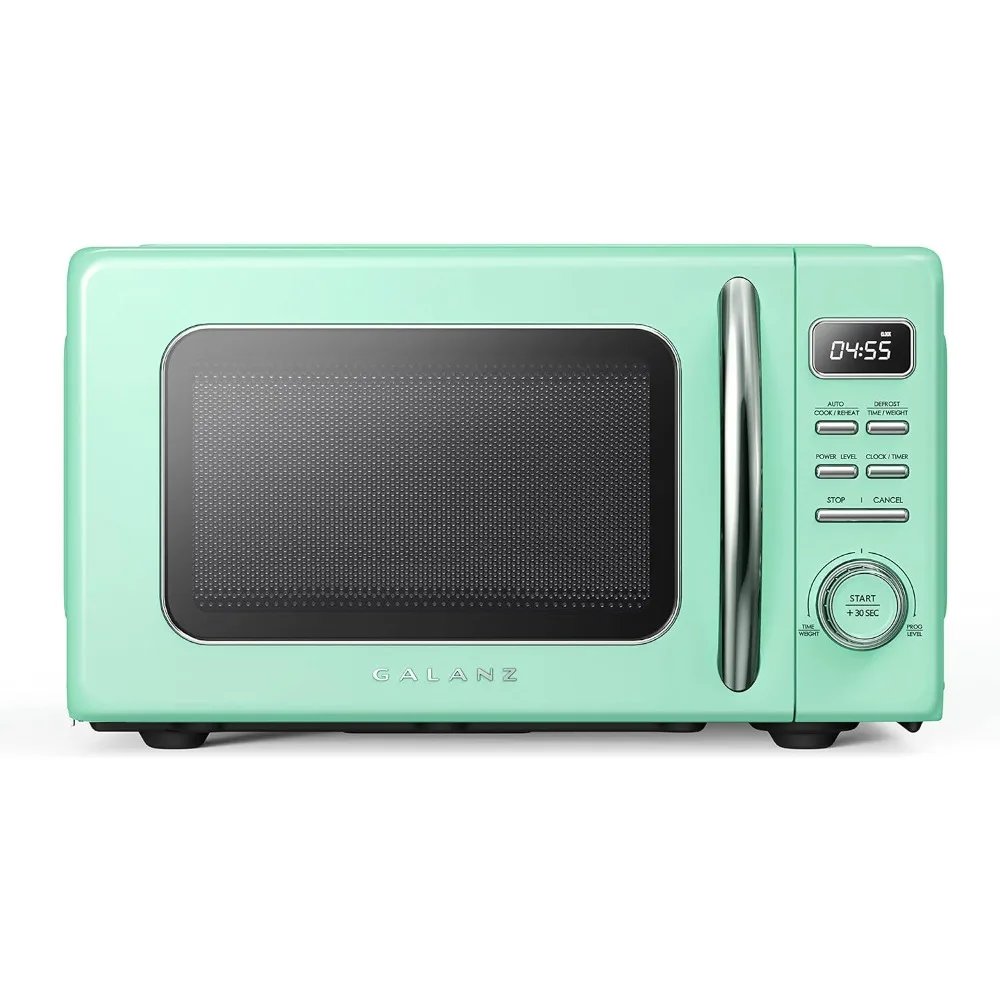 

Retro Countertop Microwave Oven with Reheat, Defrost, Quick Start Functions, Easy Clean with Glass Turntable, 1.1 cu ft, Green