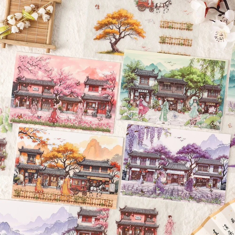 

Card Lover 3 шт. [Shiqiao Smoke Willow Series] Усовершенствованные наклейки с персонажами для портативных материалов Наклейки-головоломки Комплект материалов