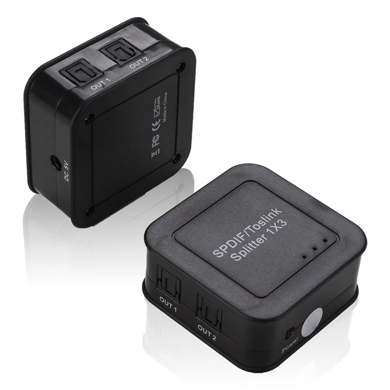مقسم صوت بصري رقمي ، ألياف SPDIF TOSLINK ، موزع صوت ، تصميم 1 في 3 ، مع أشعة زرقاء ، دي في دي ، HDTV ، 1X3