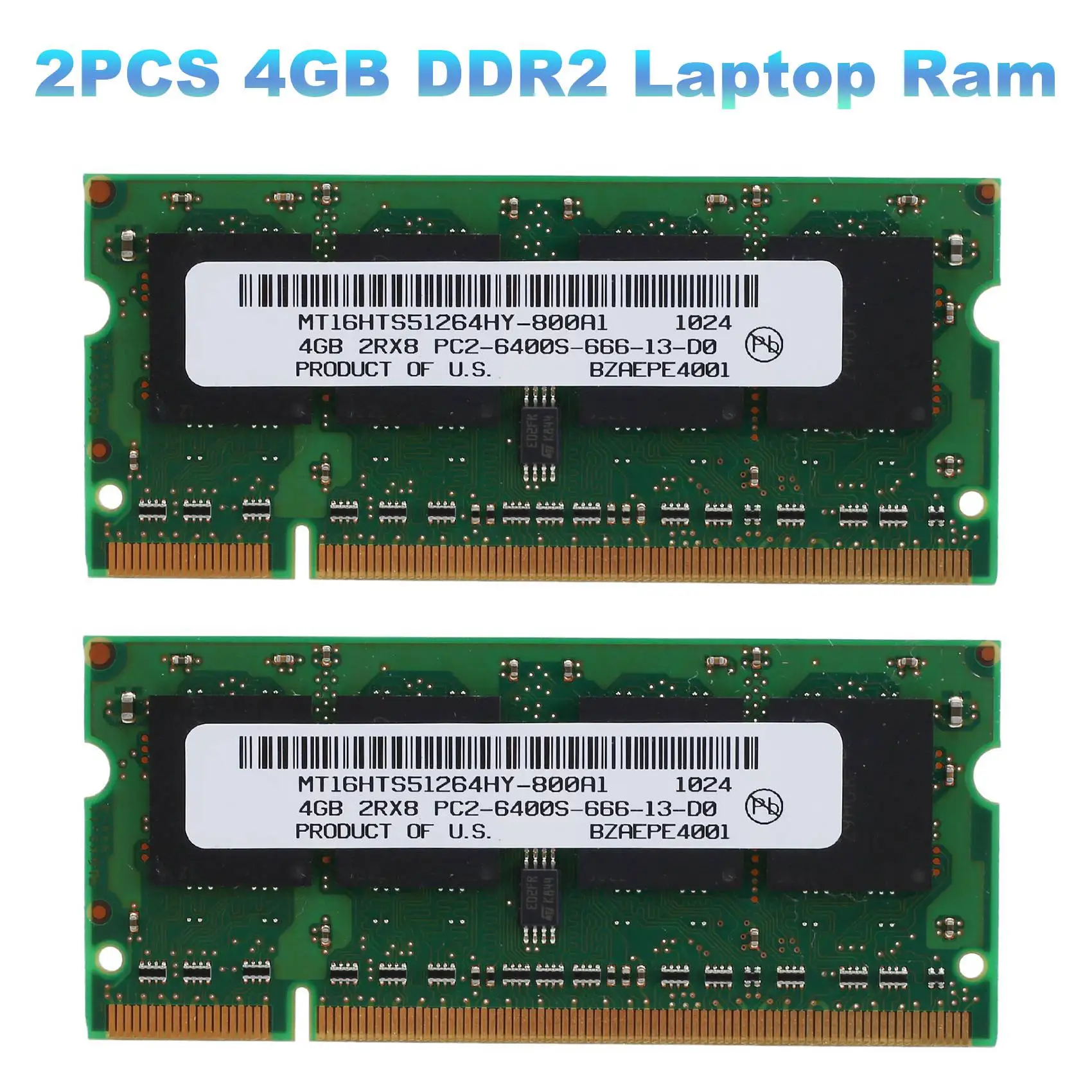 ABJG-2PCS DDR2 4 ГБ оперативной памяти для ноутбука 800 МГц PC2 6400 SODIMM 2RX8 200 контактов для AMD