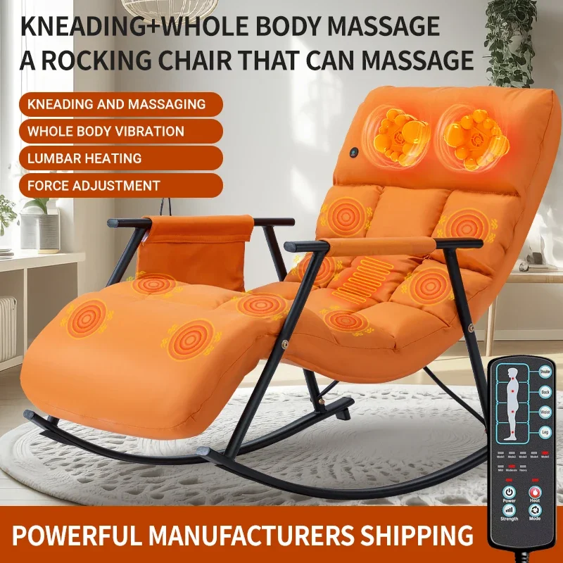 

Electric Leisure Reclining Home Office Massager Shiatsu Kneading Rocking Massage Chair with Neck Rollers Whole Body Vibration