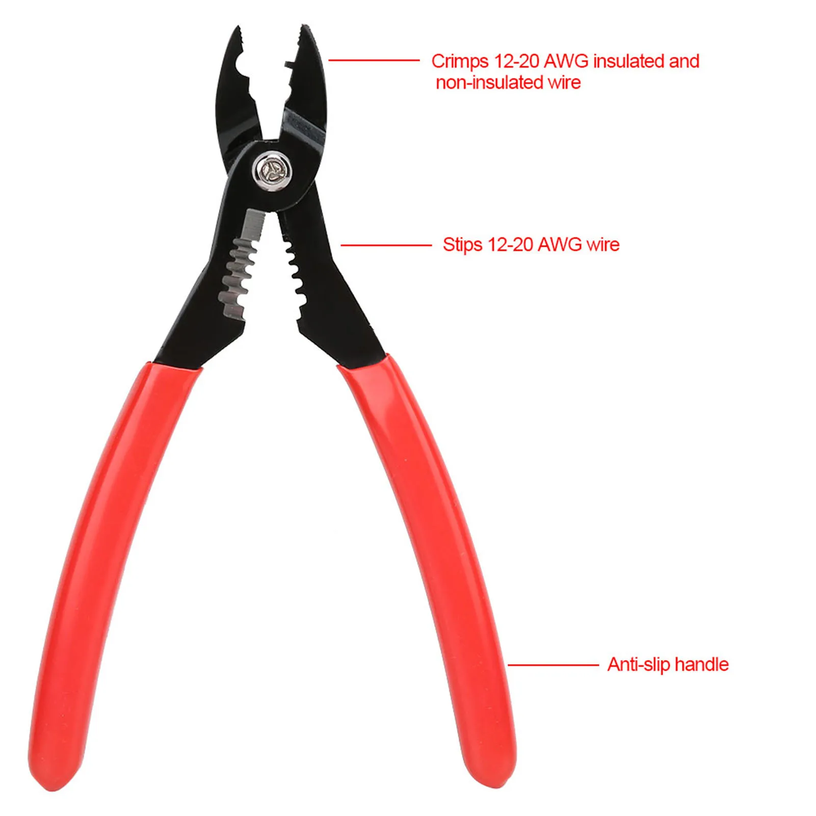 7in Squeeze Pliers Professional Electrical Cable Stripping Crimping Tool Wire Stripper for Terminals Electrical Tool