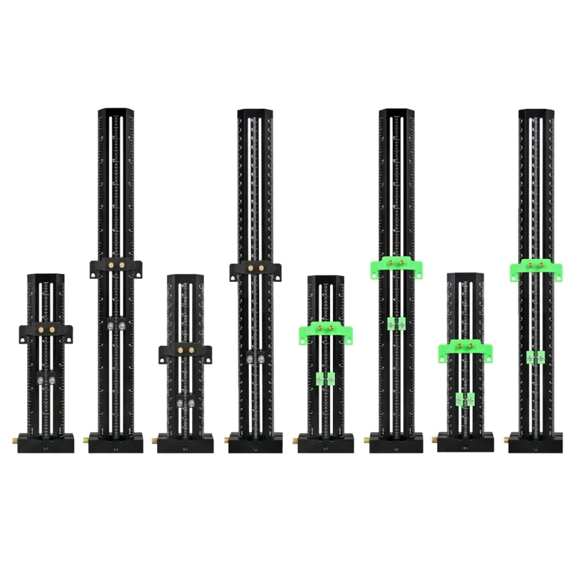 Multifunction Scribing Marking Ruler Double Line Marking Ruler Measurement Tool Aluminum Woodworking Limit Ruler