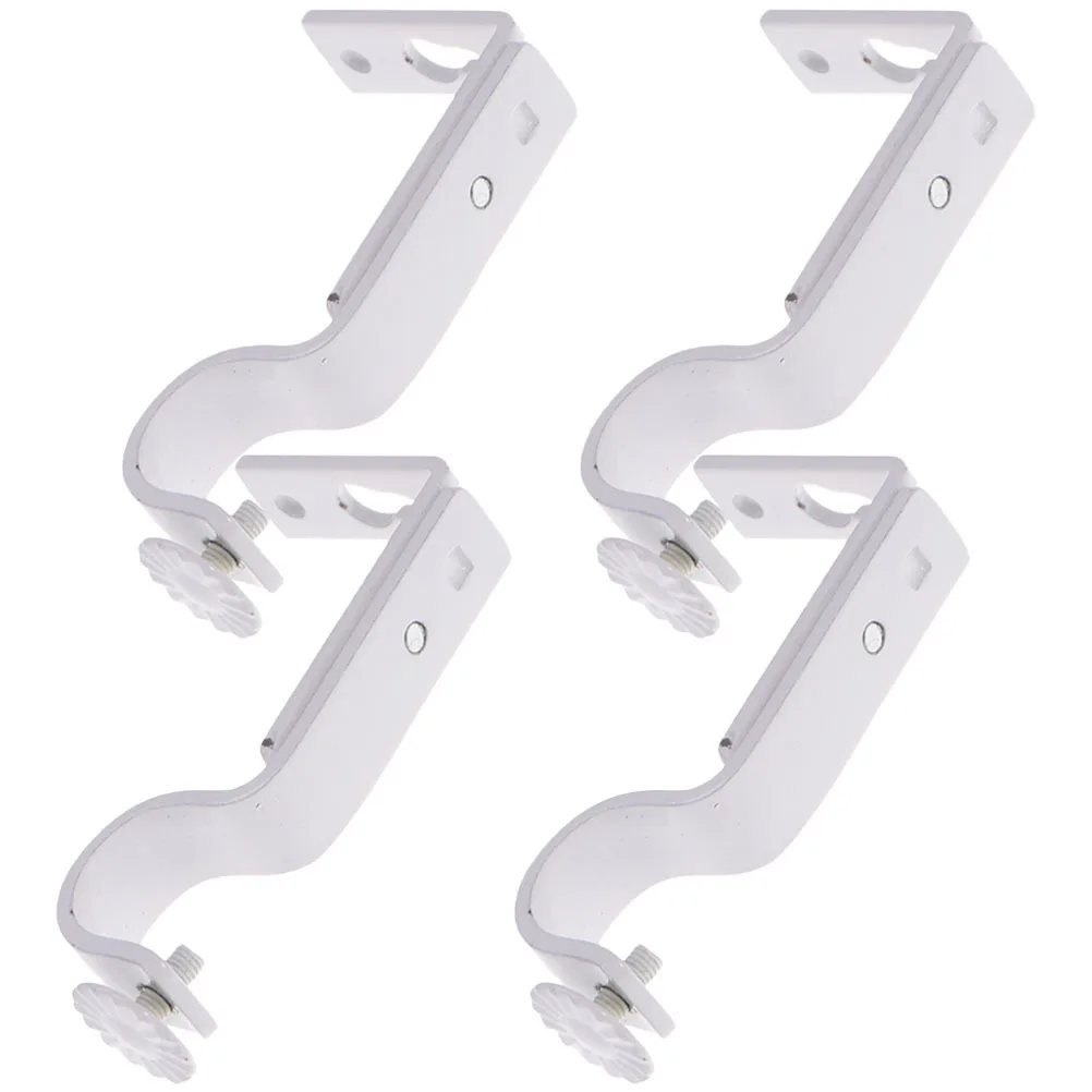 

2Pairs Curtain Rod Support Brackets Heavy Duty Wall Mount Iron Alloy Fixtures for Drapery Valance Rods Corrosion Resistant