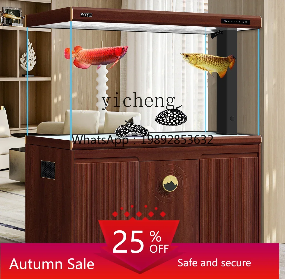 

Fish tank living room intelligent large ecological floor bottom filter household partition ultra-white aquarium