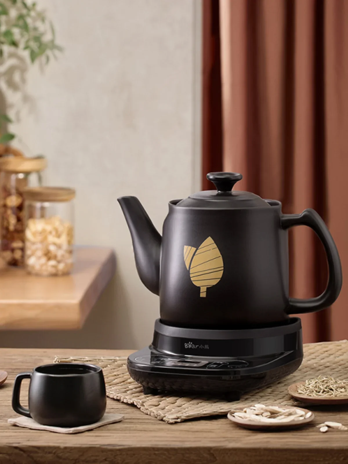 Padella elettrica automatica 220V per medicina cinese Orso Pentola per medicina a base di erbe Pentola per erbe in ceramica per uso domestico per la decotto