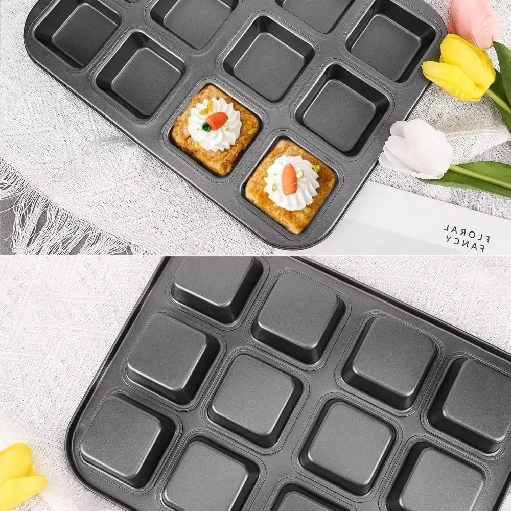 12 Cavity Square Muffin Tin Co - огляд і ціна Muffin Tin Nonstick