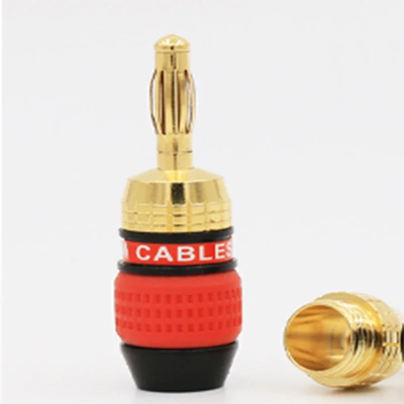 

Preffair 8PCS BA1442G HiFi Audio High-end Deadbolt Banana Plugs Brass Gold Plated Speaker Wire Connector Plug