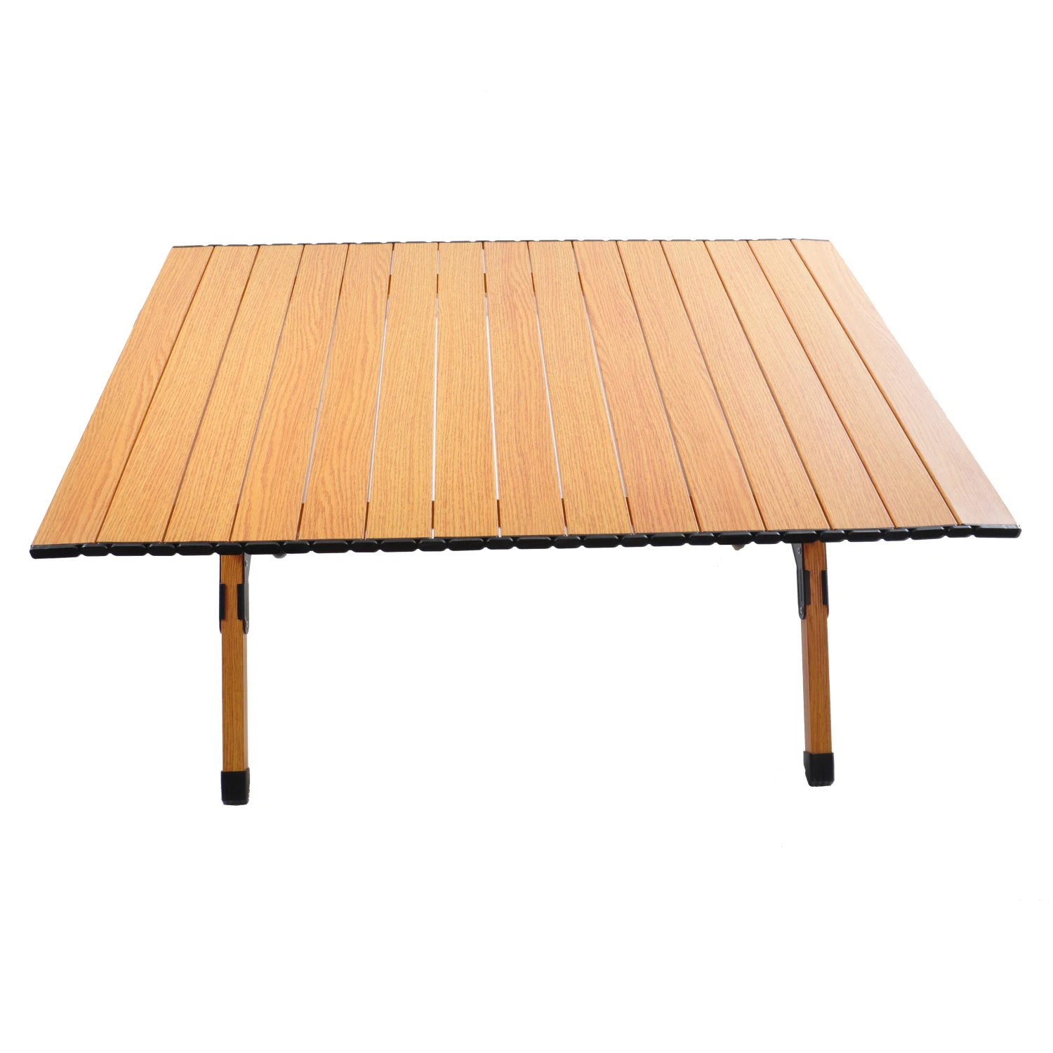 Portable picnic table, rollable aluminum alloy table top, with folding solid X-shaped frame, and handbag ZB1002MW