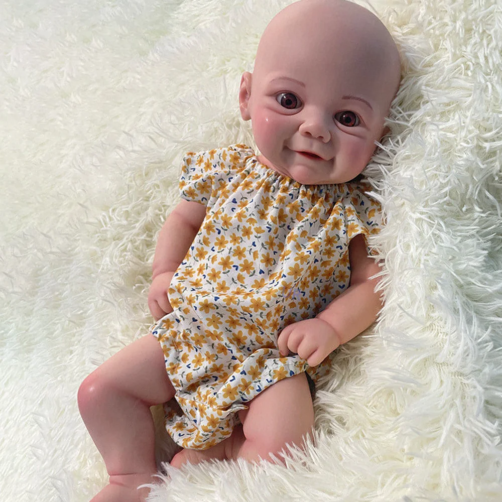 17 "macio adorável silicone reborn bebê boneca pintada à mão arte requintada recém-nascido para boneca reborn coleção entusiastas da boneca