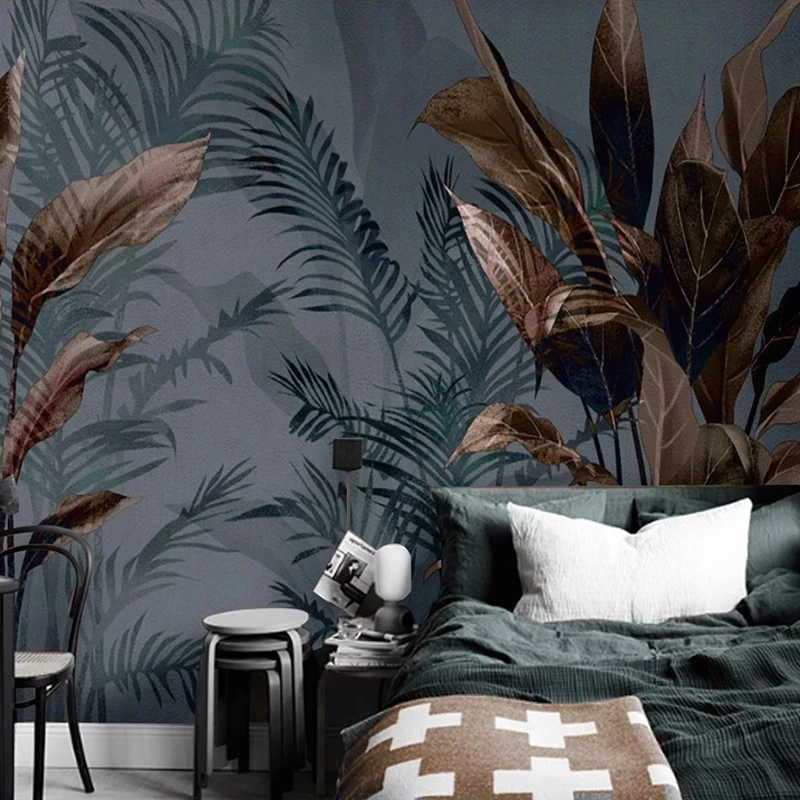Customized 3D Photo Wallpaper Bedroom Retro Hand Painted Tropical Rainforest Plant Mural Living room TV background restaurant 8d