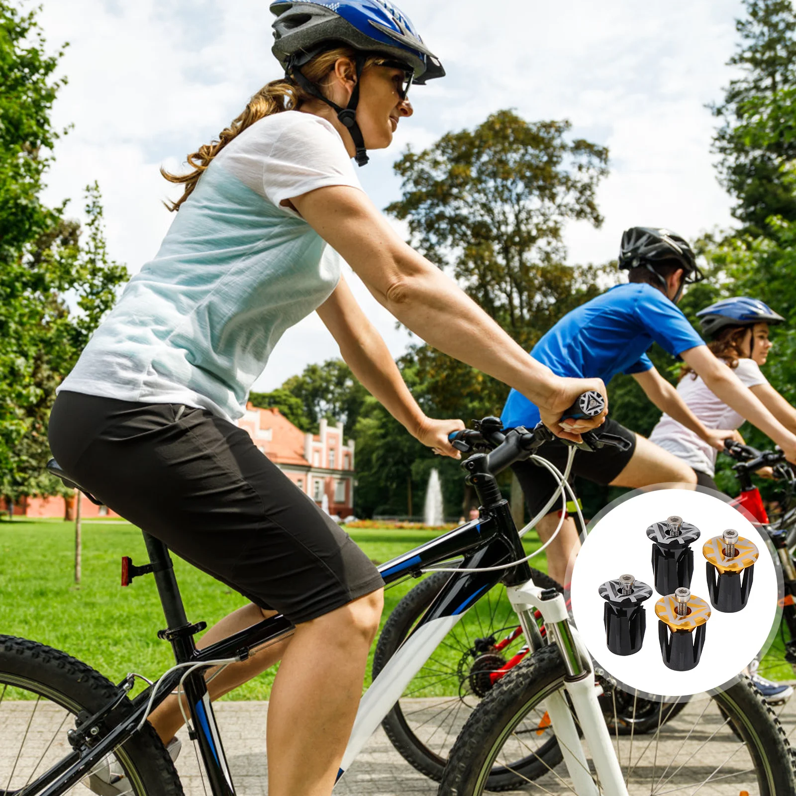 2Pairs Bike Handlebar End Plugs Lightweight High Quality Easy Install Cycling Supplies Road Mountain Bikes End Stoppers