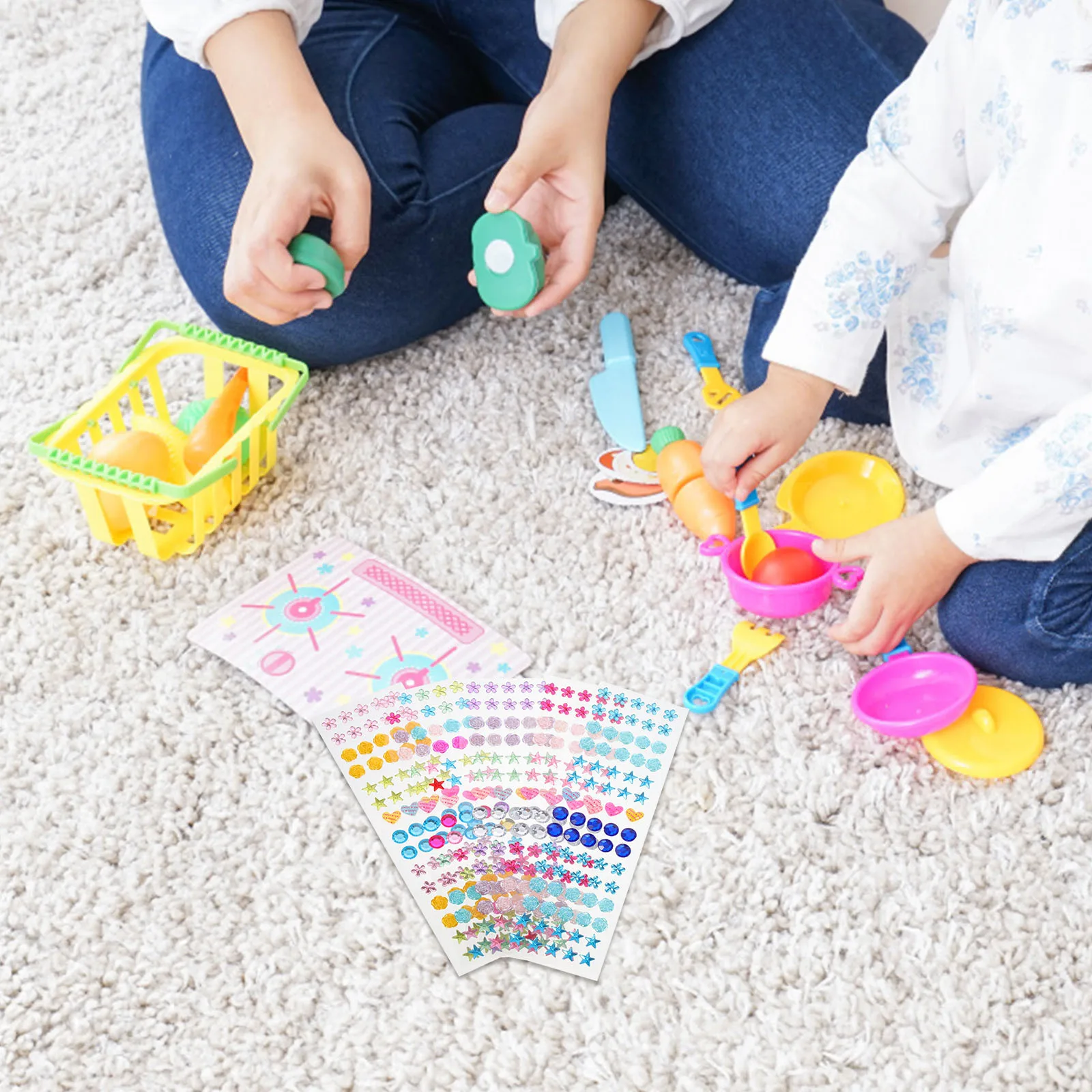 

5 Sheets Colored Rhinestone Stickers Acrylic Crystal DIY Sticker for Crafts Decorations Face Painting Multi- -Adhesive