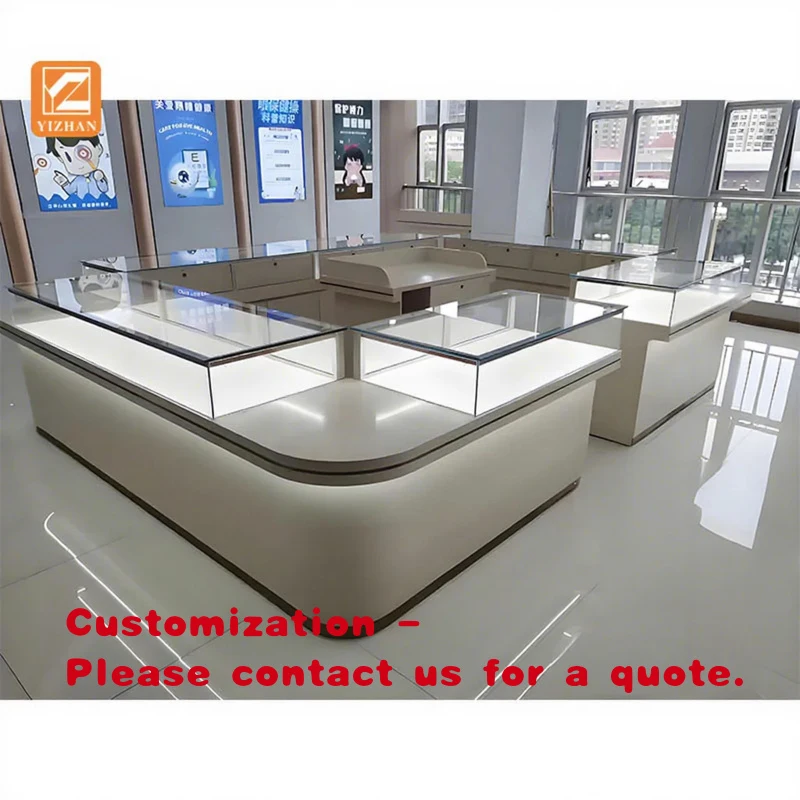 

custom.High-End Luxury Glass & Aluminum Jewellery Display Showcases Securely Assembled Store Use