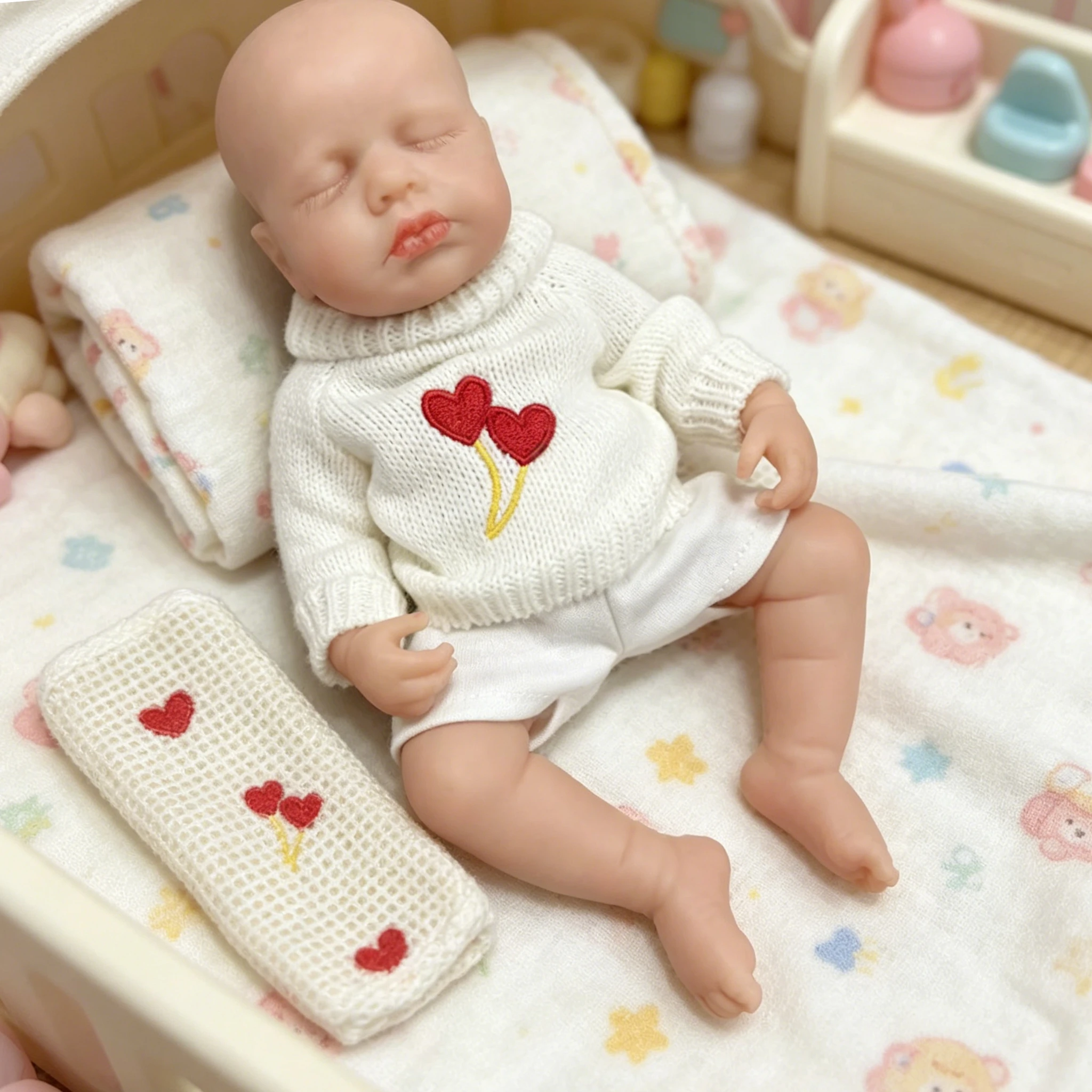 

10-дюймовая кукла Reborn Loulou, реалистичная, из цельного платинового силикона, супермягкая на ощупь, гибкая, эластичная, игрушка-младенец