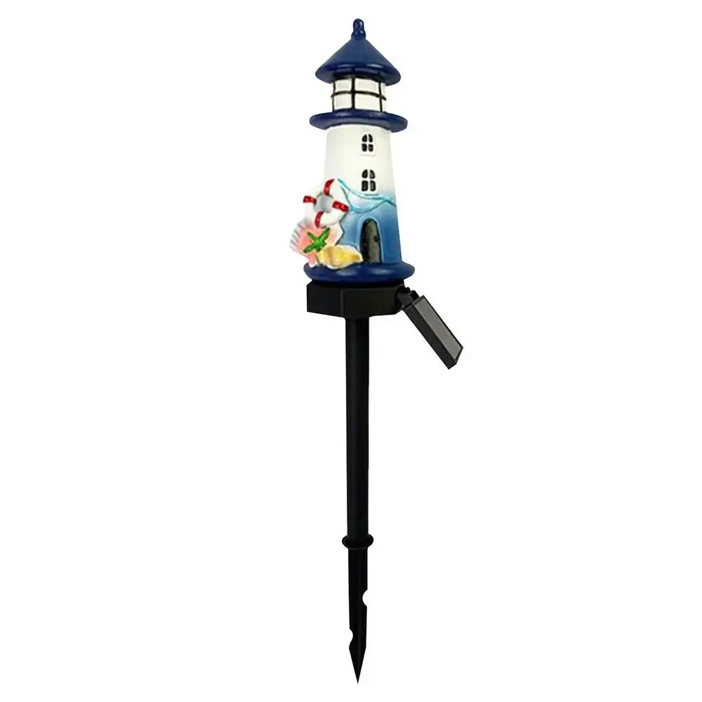 

Waterproof Solar Lighthouse Resin Material Solar Powered Outdoor Decor Luminous Effect Ground Insertion Decorative Stake Light