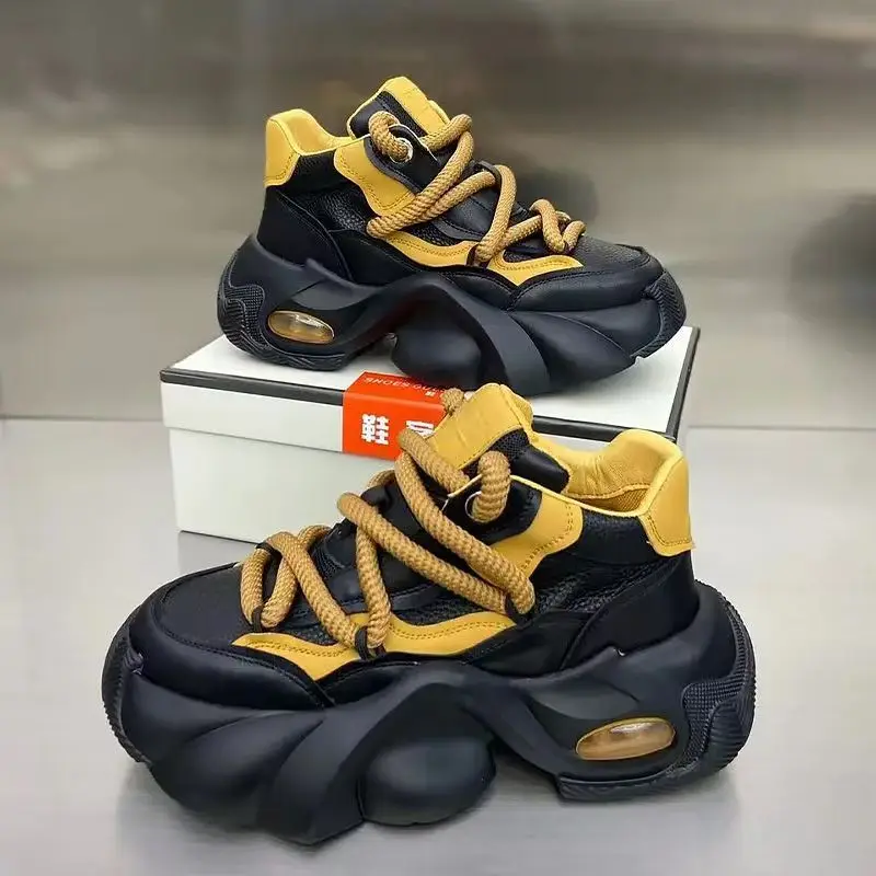 

Designer Men's Shoes Fashion Chunky Sneakers Height Increasing Platform Casual Shoes for Men Lace Up Sports Shoe Tenis Masculino