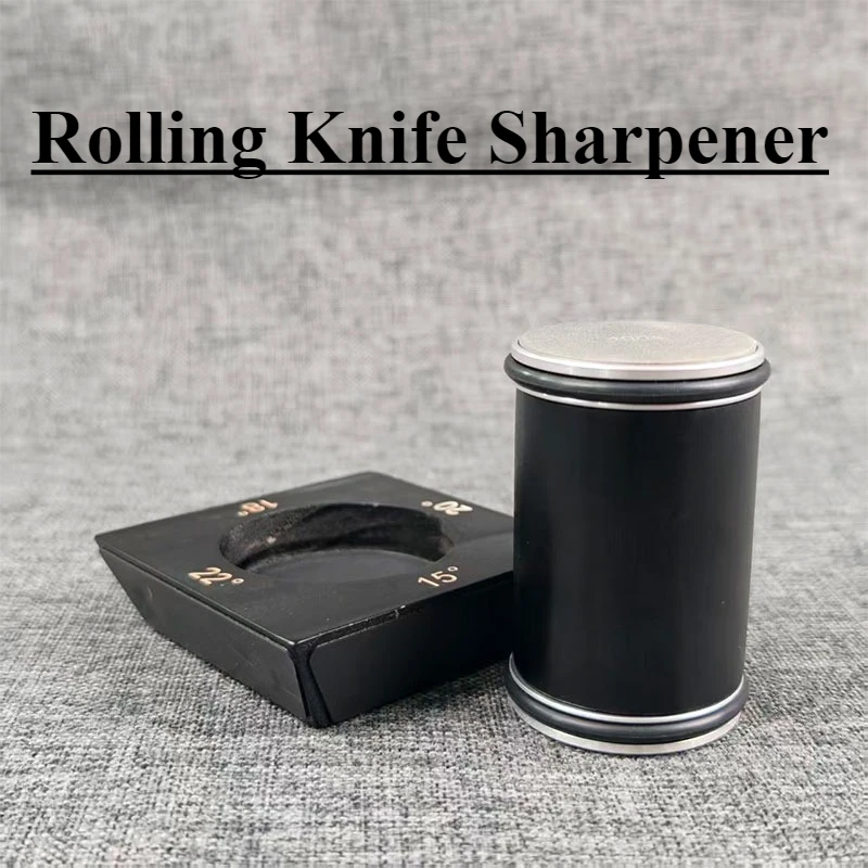 

4-Angle Rolling Knife Sharpener 15/18/20/22° Roller Sharpeners Magnet Wooden base Diamond Grinder Set Woodwork Sharpening System