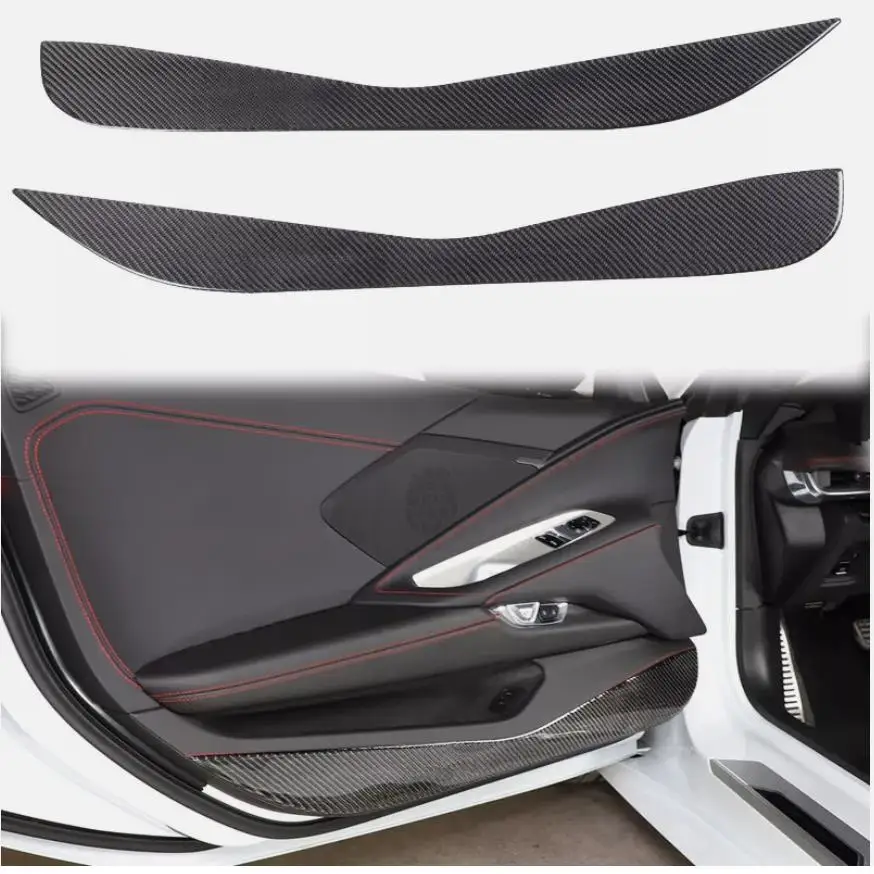 

Для Chevrolet Corvette C8 Z06 Z51 2020-2024 мягкая защита двери автомобиля из углеродного волокна, защита от ударов, накладка на панель