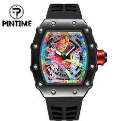 PINsmen-Montre de sport pour homme, style hip hop, bracelet en caoutchouc et silicone