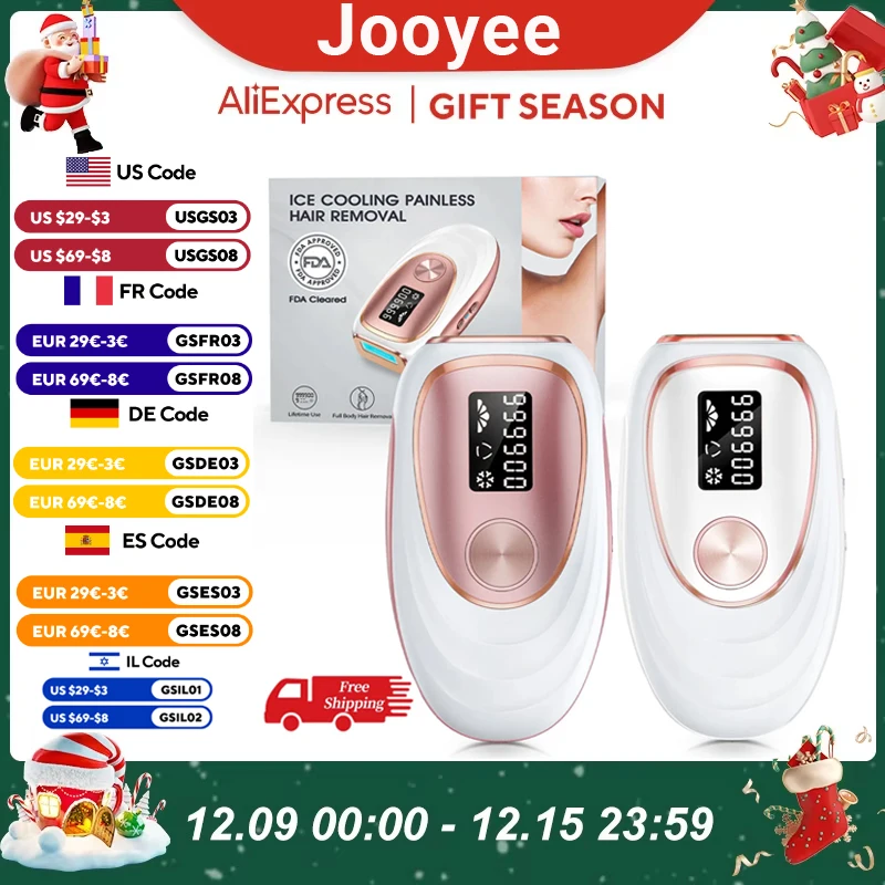 IPL Laser Hair Removal Epilator With Ice Colding 5 Levels 2 Modes 999900 Flashes Whole Body Treament at Home For Men Women