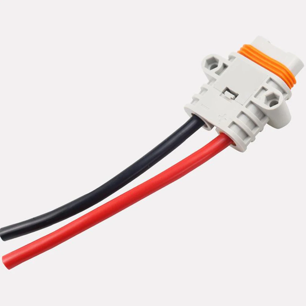 50 Amp 600V 6 AWG Forklift Cable Connectors Pair Featuring Male Female Straight Interface and Fire Retardant Material
