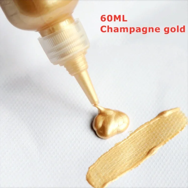 Acrylic Paint 60/300ml Metal Gold Silver Copper Gypsum Doll Drip Glue Hook Paste Handmade D IY pigments