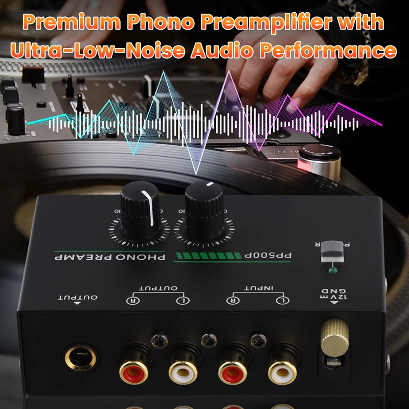 Phono Turntable Preamp, Phonograph Preamplifier With R C A Input, RCA/TRS Output, For Turntable Record Play-A69F