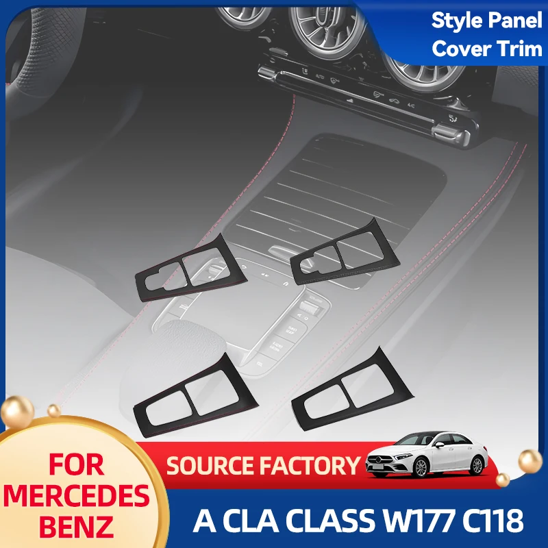 

Внутренние молдинги, центральная консоль автомобиля, кожаный стиль, крышка панели, рамка, аксессуары для интерьера для Mercedes Benz A CLA C