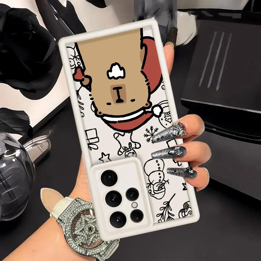 حافظة لهاتف سامسونج جالاكسي A26 A22 A23 A16 A36 A34 A12 A56 A33 A32 A24 A13 غلاف ناعم لطيف عيد الميلاد كابيبارا #5