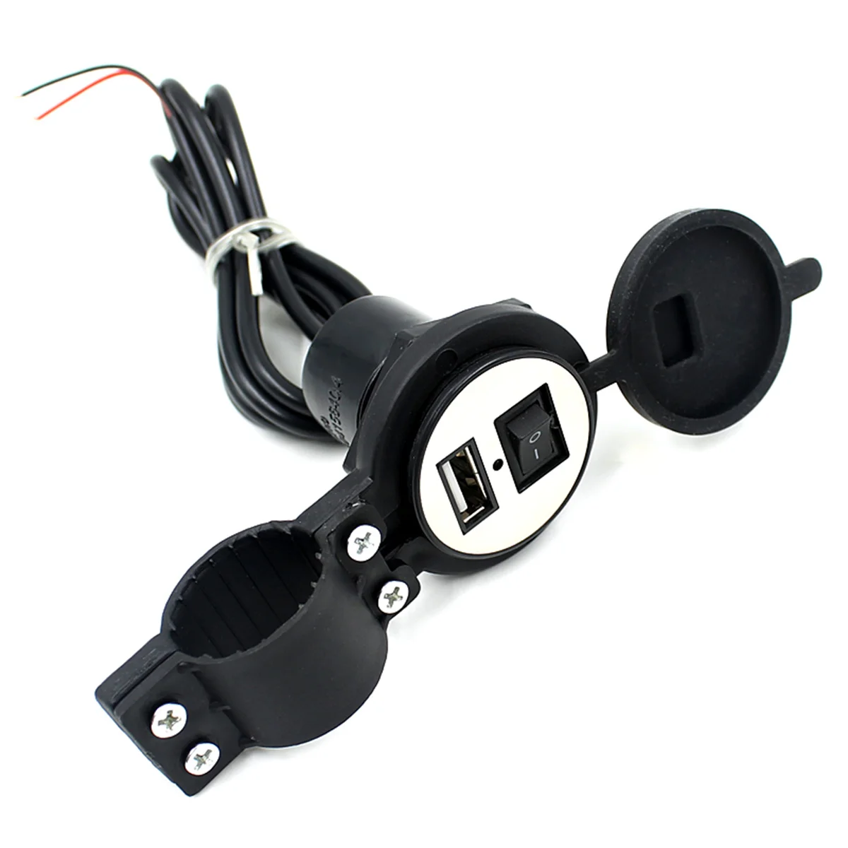 

Waterproof 12V 1.5A Motorcycle Motorbike USB Power Supply Port Socket for Cellphone /GPS /MP3 (Black)