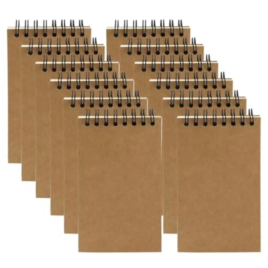 

12 Pack Pocket Notebooks 3x5 Small Notepads Mini Spiral Notebooks 60 Sheets/120 Pages Lined College Ruled Paper Memo Pads for H