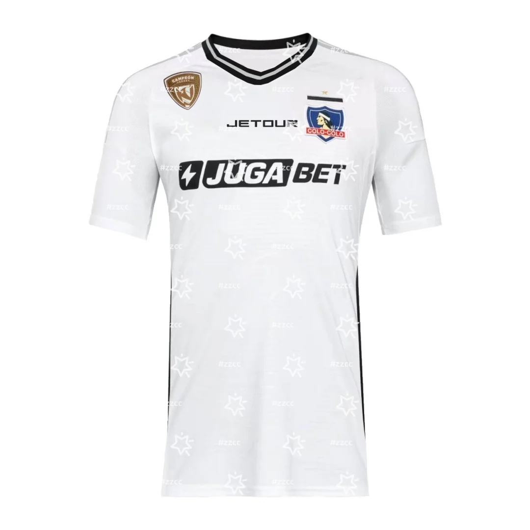 Conjunto de entrenamiento de la camiseta de fútbol local Colo Colo 25-26 para competición, secado rápido, para hombre, mujer y niño, ideal para deportes de verano.