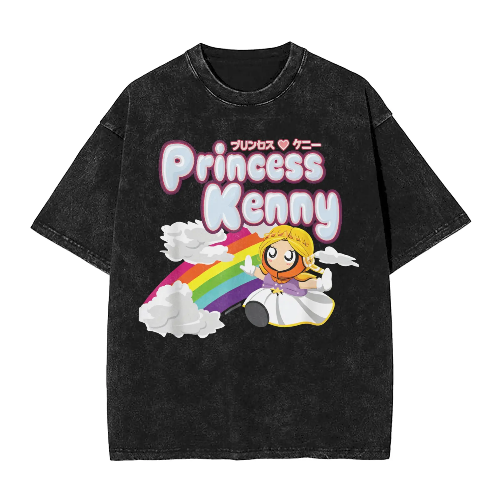 Souths Parks Washed T-Shirt Herren Princess Kenny Y2K Retro Baumwoll-T-Shirts Sommer O-Neck Hip Hop Tees Bedruckte Oversize-Kleidung