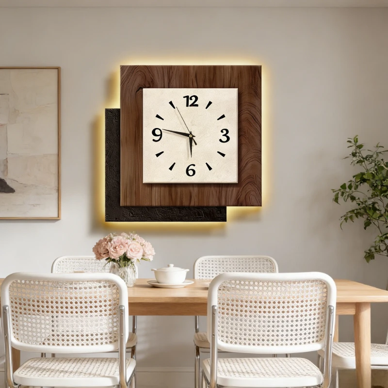 

French Style Living Room Digital Wall Clock Entrance Corridor LED Wall Clock Wall Decor Mute Restaurant Clock Room Decorations