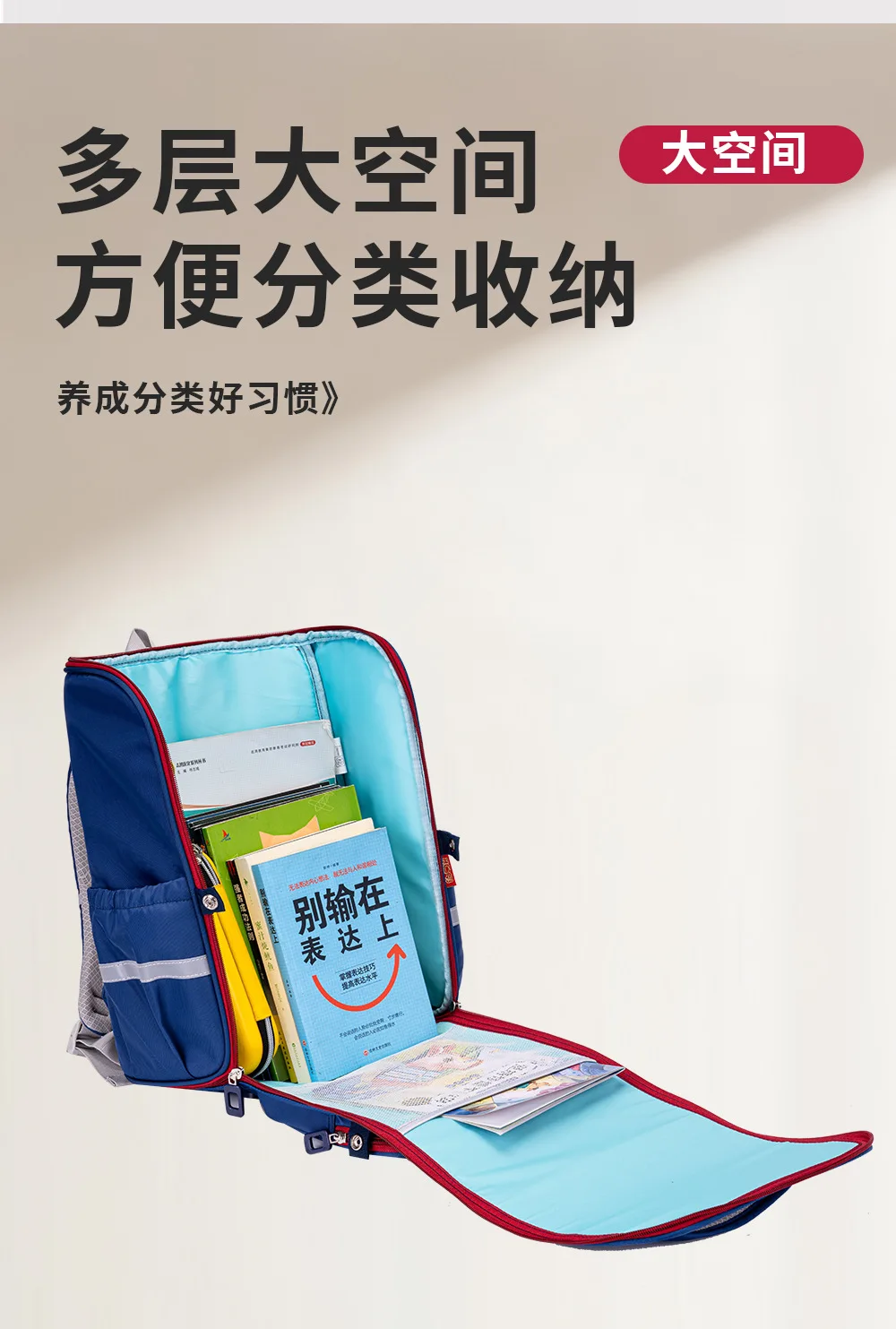 Tas Ransel Penyangga Punggung untuk Siswa SD, Tas Sekolah Kapasitas Besar untuk Anak, Tas Buku Ergonomis untuk Anak