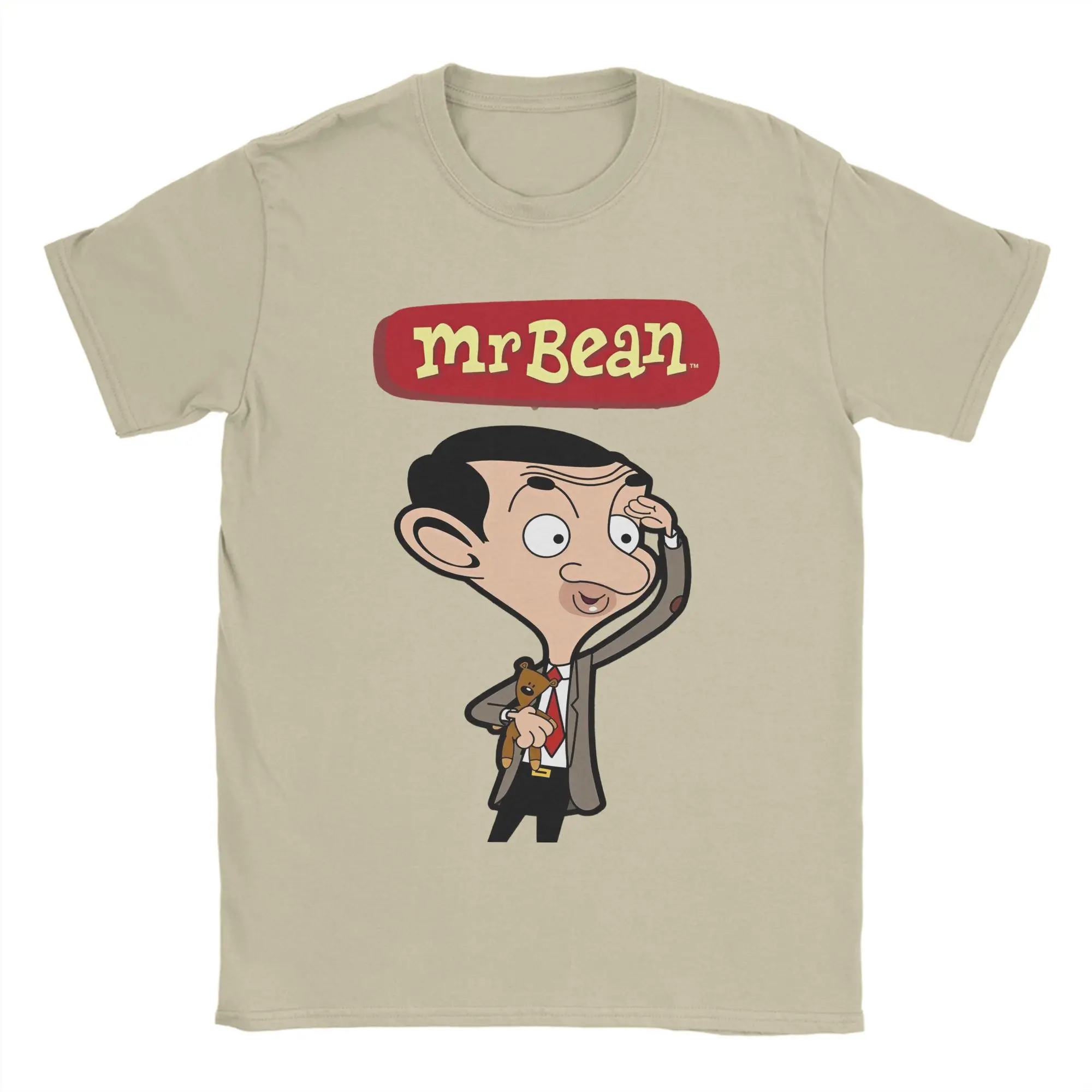 

Футболка с героями мультфильмов Mr Bean, мужская хлопковая одежда, Harajuku, с круглым вырезом и коротким рукавом