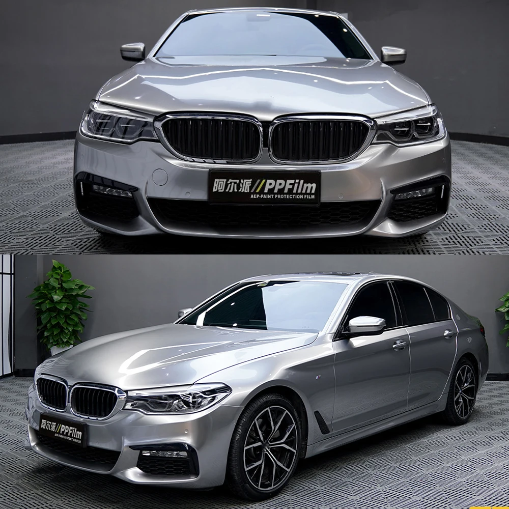 

PET liner Super glossy original paint metallic silver car vinyl wraps film car wrapping color change protection film