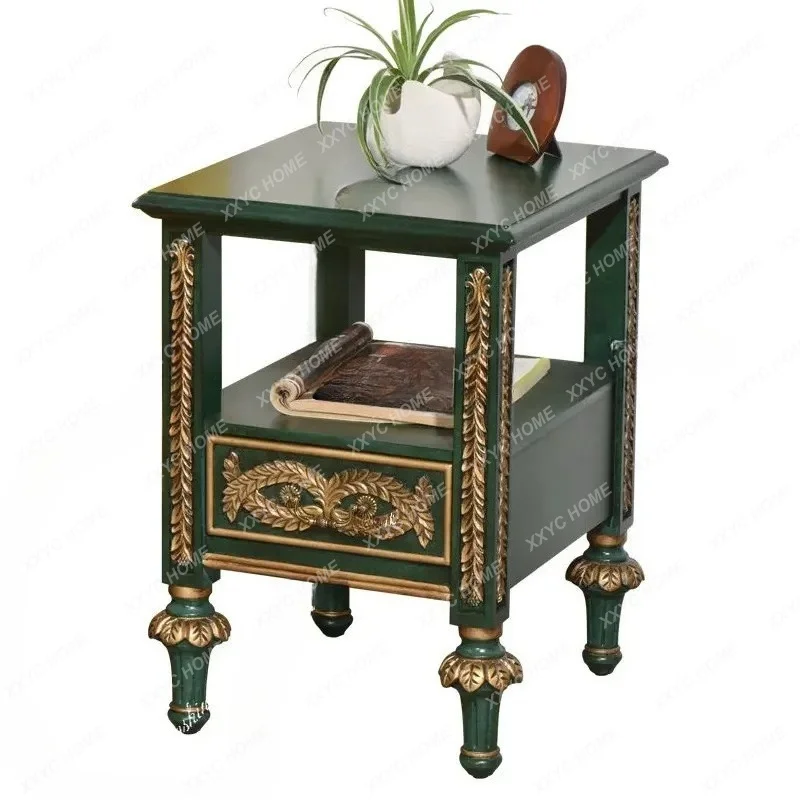 XX small apartment living room simple phone table retro engraved small coffee table