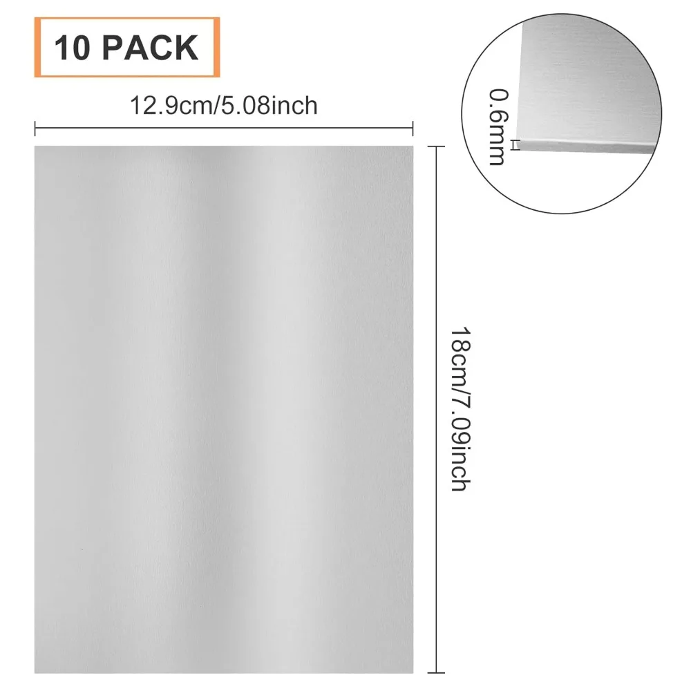 10pcs 5x7 Inches UnBrushed Aluminum Sheets with Film Protection, Dual Sided Aluminum Panels with Strong Composite Core for