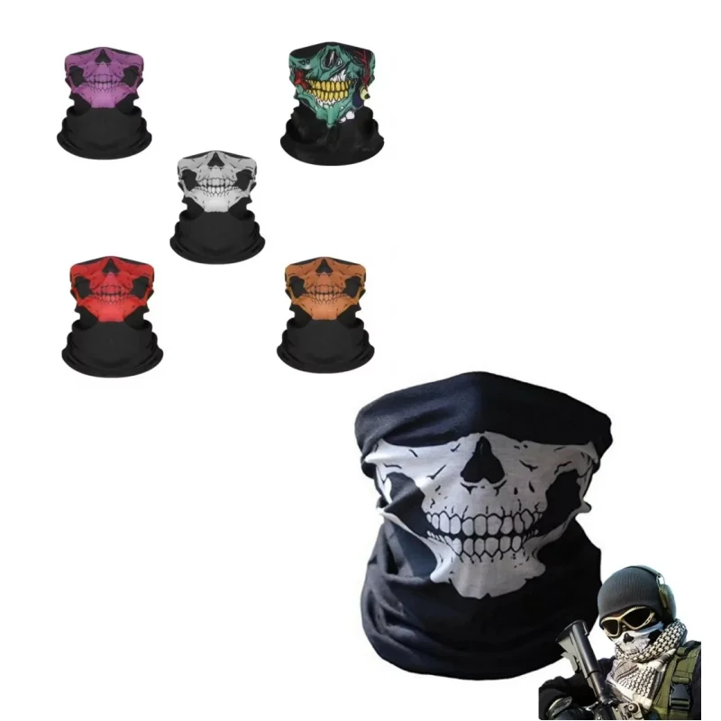 Summer Cycling Face Cover Mask Scarf Bicycle Half Face Mask Headband Halloween Fun Hiking Riding Headband Breathable Windproof