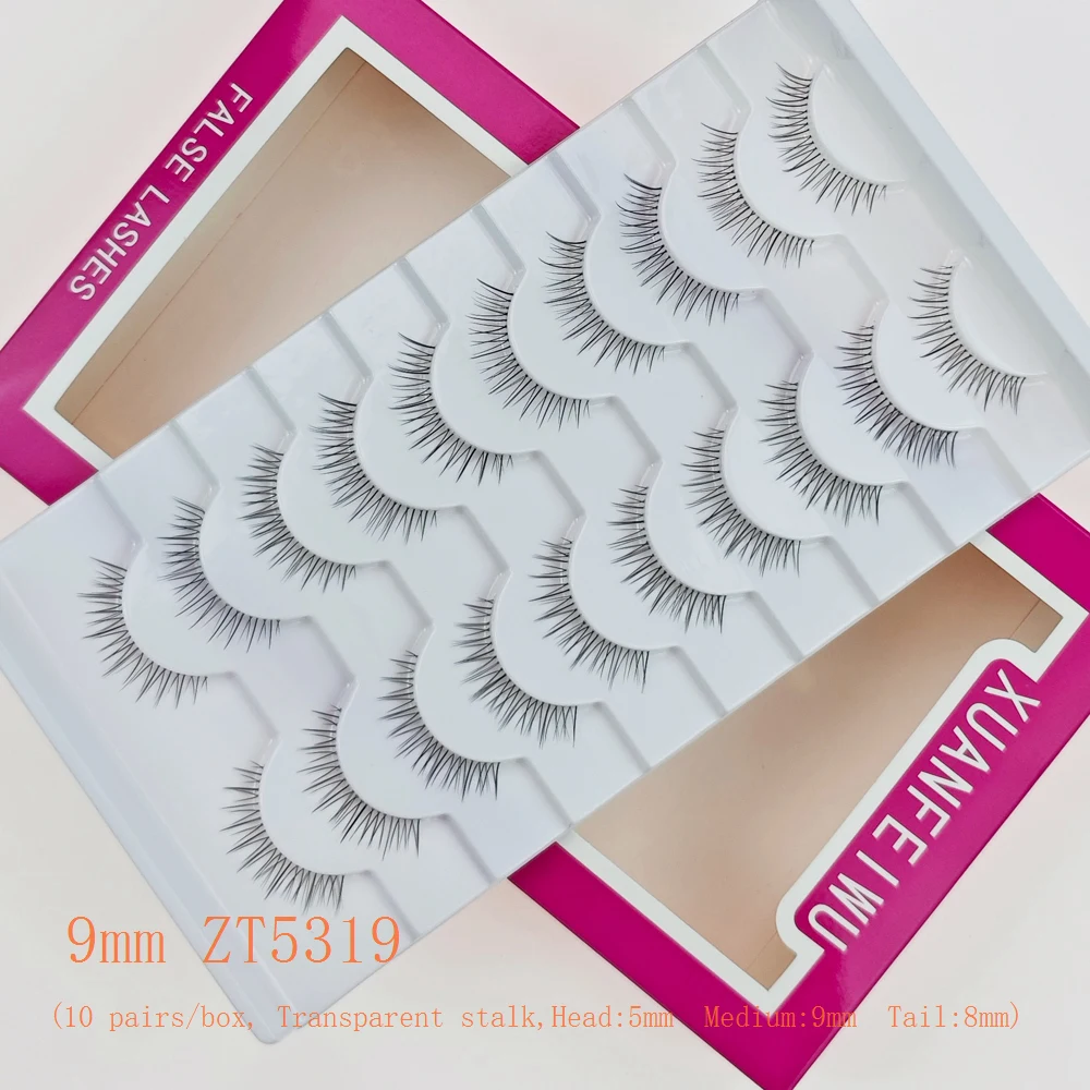 Xuanfeiwu ナチュラル ノーメイク ライトメイク ヌードメイク デイリー 透明ステムまつげ ワンピースストリップつけまつげ インフルエンサー仕事 メイクアップで使用可能 自己移植まつげ