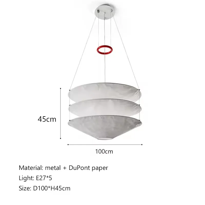 Nordic minimalistische Dupont papier Wabi Sabi kroonluchter woonkamer eetkamer slaapkamer hanglamp restaurant bar hangende lichtarmatuur